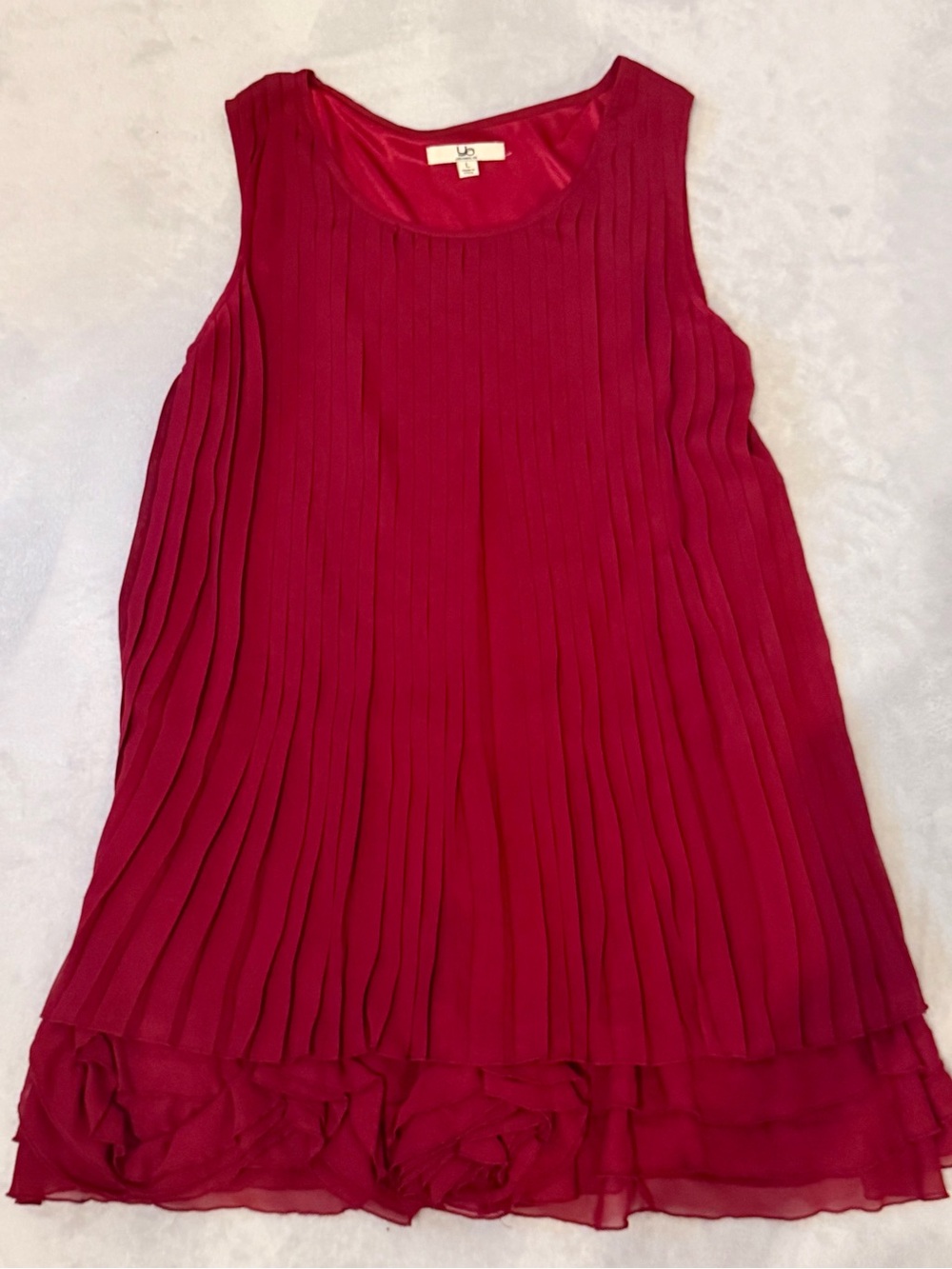 Pleated Chiffon Dress- Raspberry
